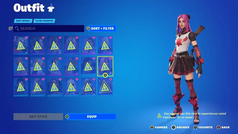 fortnite skin restrictions